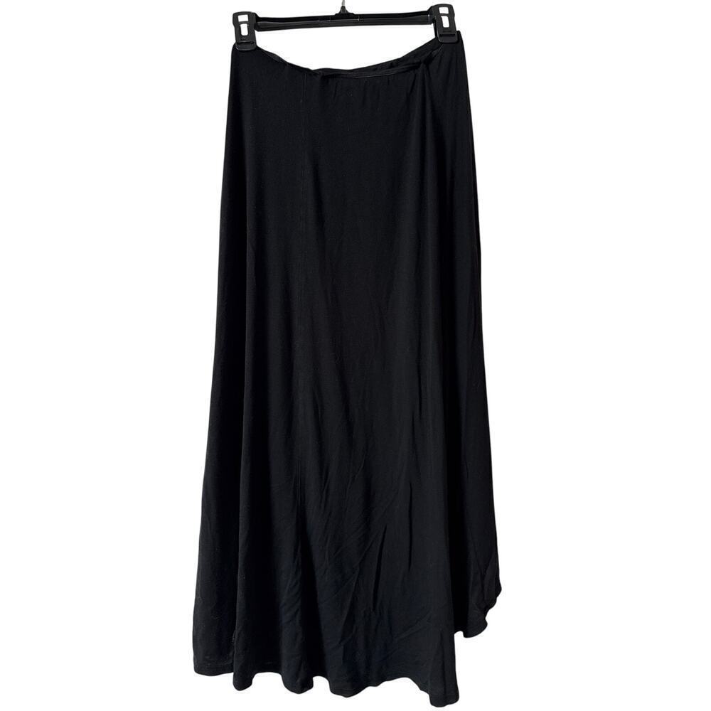 PLEIONE Black Women’s Ruffle Asymmetric Long Skirt Sz M
